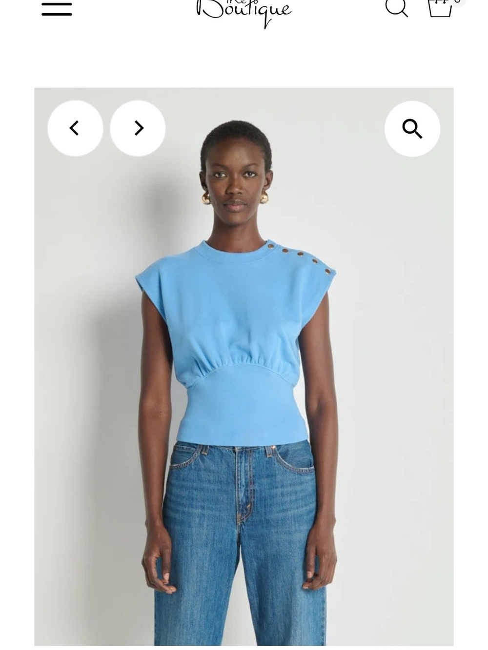 Nations LA Sleeveless Blue Knit Sweatshirt with SNAP Shoulder 158 RETAIL CURRENT - Picture 3 of 7